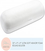 Round Shaped Soft Memory Foam Bolster Pillow - Back & Neck Support