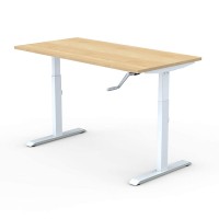 Height Adjustable Sit Stand Manual Table with Laminate Top 