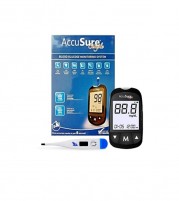 AccuSure Simple Glucometer with 25 Strips and Digital Thermometer