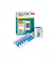 Accu Chek Instant S Glucometer with 10 Strip  AM PM Medicine Box 