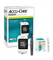 New Accu-Chek Instant Glucometer Machine with 10 test strips FREE ( White )