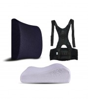 Posture Corrector Memory Foam Backrest Cervical Pillow Complete Correct Posture Combo