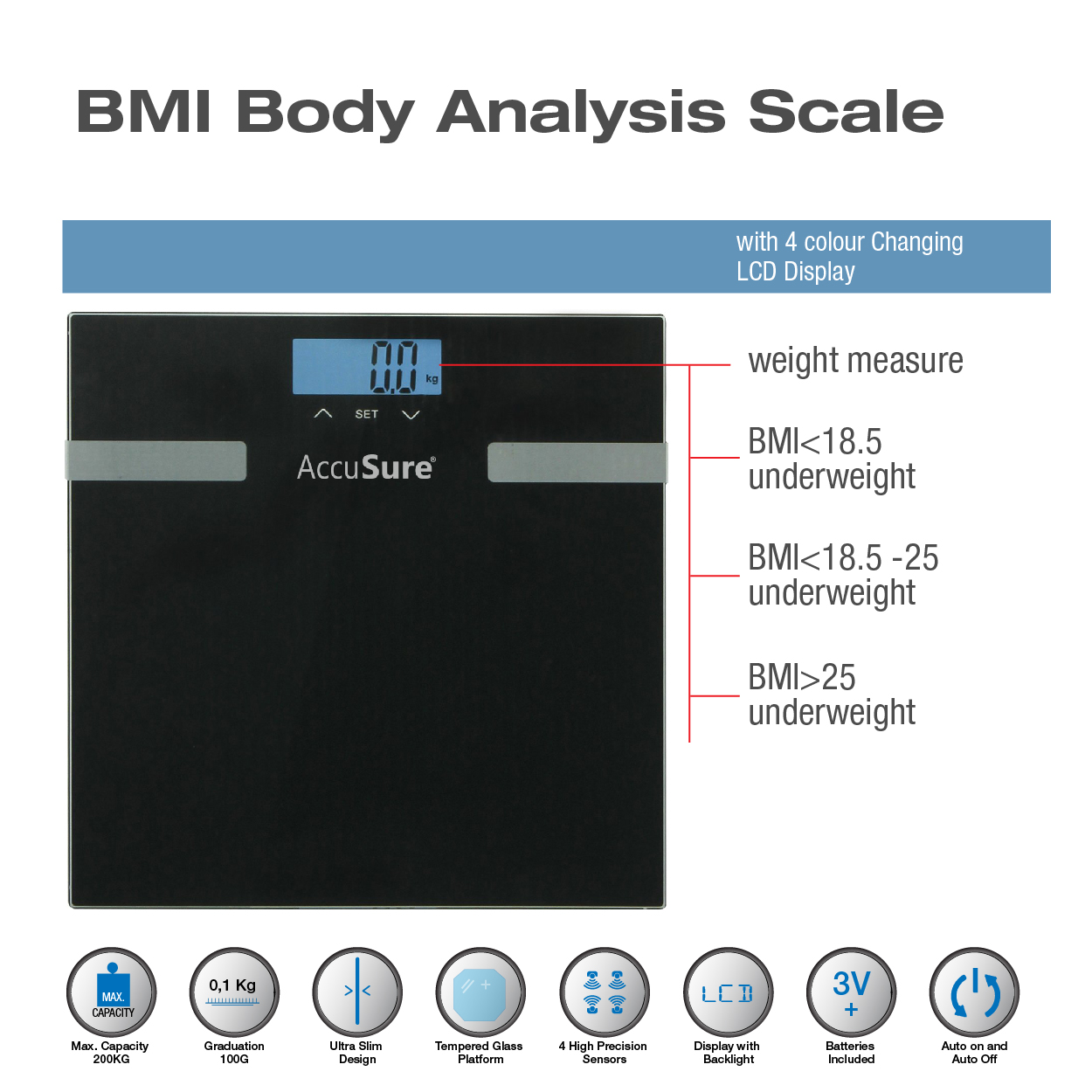 Accusre f56 body fat analyzer bmi